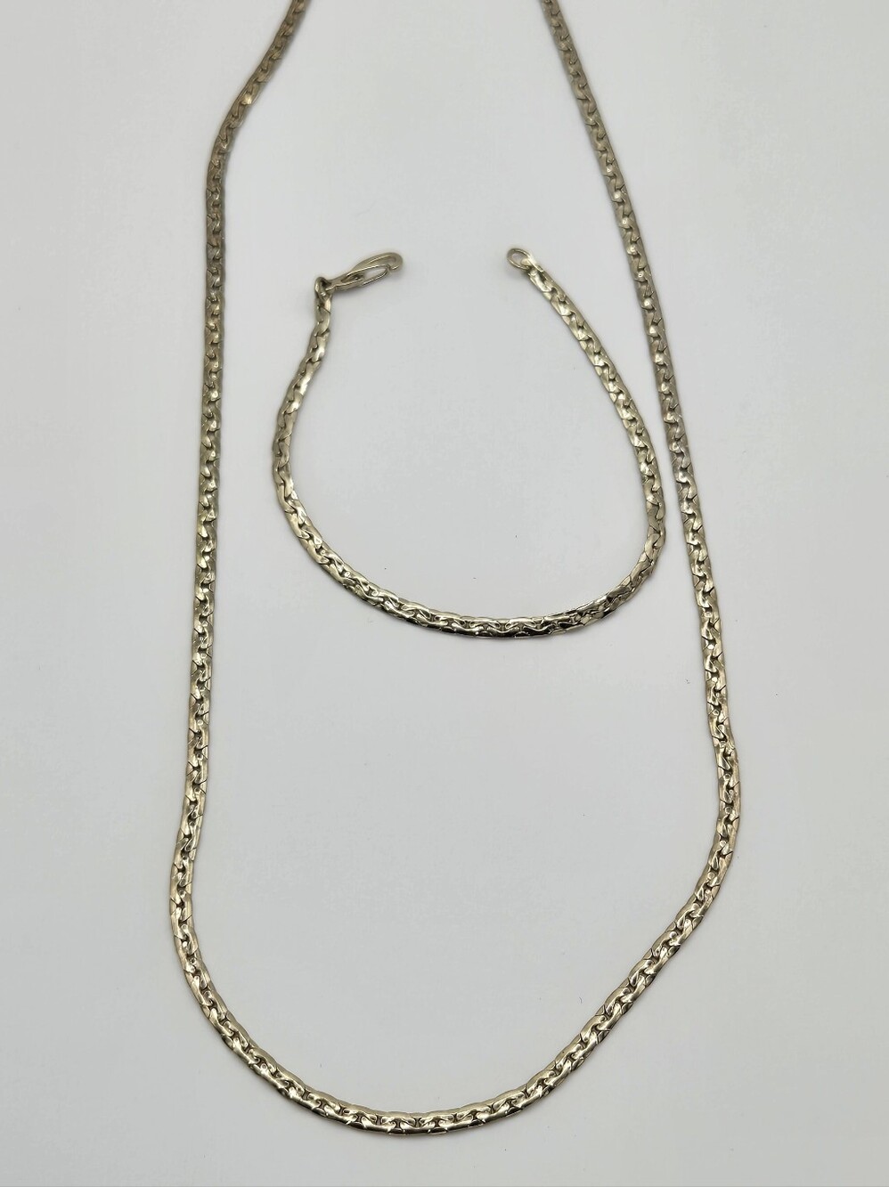 14k Gold Plated Chain Necklace and Bracelet Set